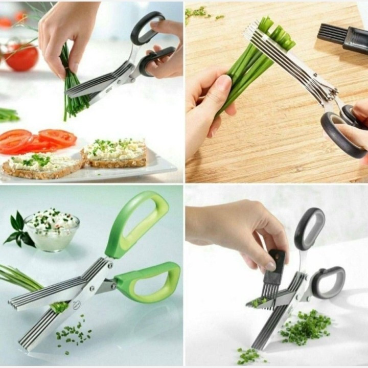 قیچی سبزی (سبزی خردکن) بزرگ استیل پلاستیک 19 سانت رنگبندی مدل:new kanada0115367