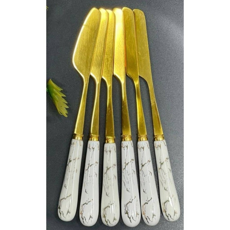 کارد صبحانه خوری 6 عددی (چاقو) طرح ماربل سرامیک استیل مدل:new kanada0115367