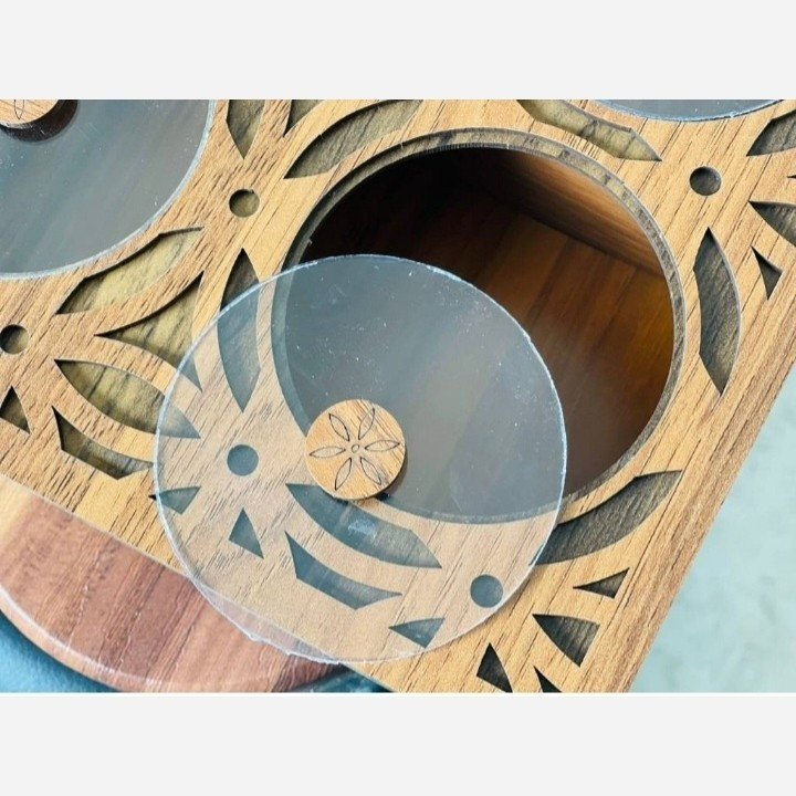 جا دستمال کاغذی (باکس پذیرایی) و اردوخوری چوبی سم سام مدل:new kanada0115367