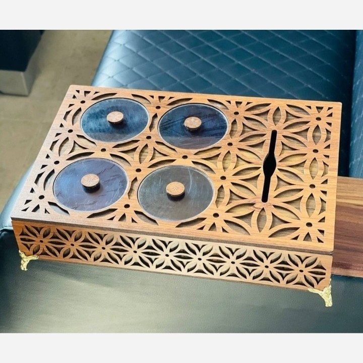 جا دستمال کاغذی (باکس پذیرایی) و اردوخوری چوبی سم سام مدل:new kanada0115367