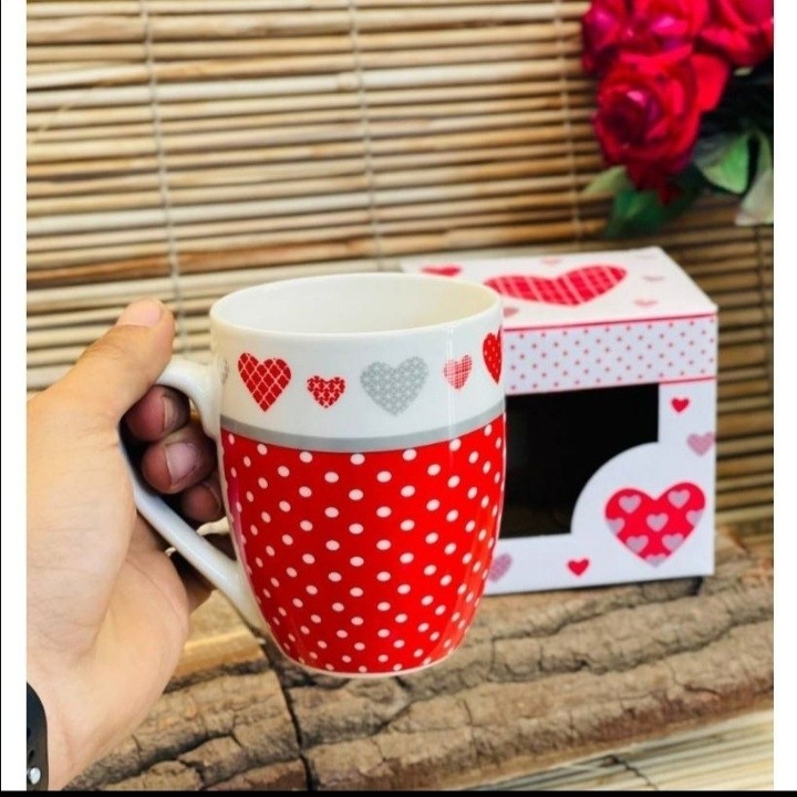 ماگ سرامیکی طرح قلب (لیوان فانتزی) راسل 9x9cm مدل:new kanada0115358