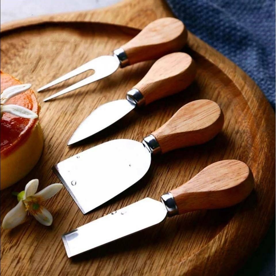 ست کارد چنگال 4 عددی صبحانه خوری دسته بامبو استیل  مدل:new kanada0115358