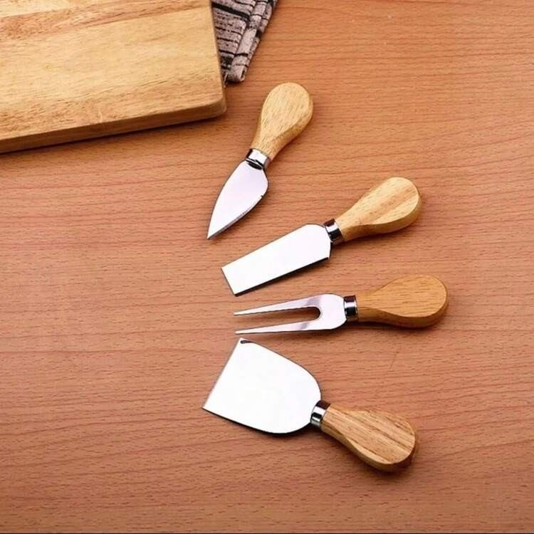 ست کارد چنگال 4 عددی صبحانه خوری دسته بامبو استیل مدل:new kanada0115358