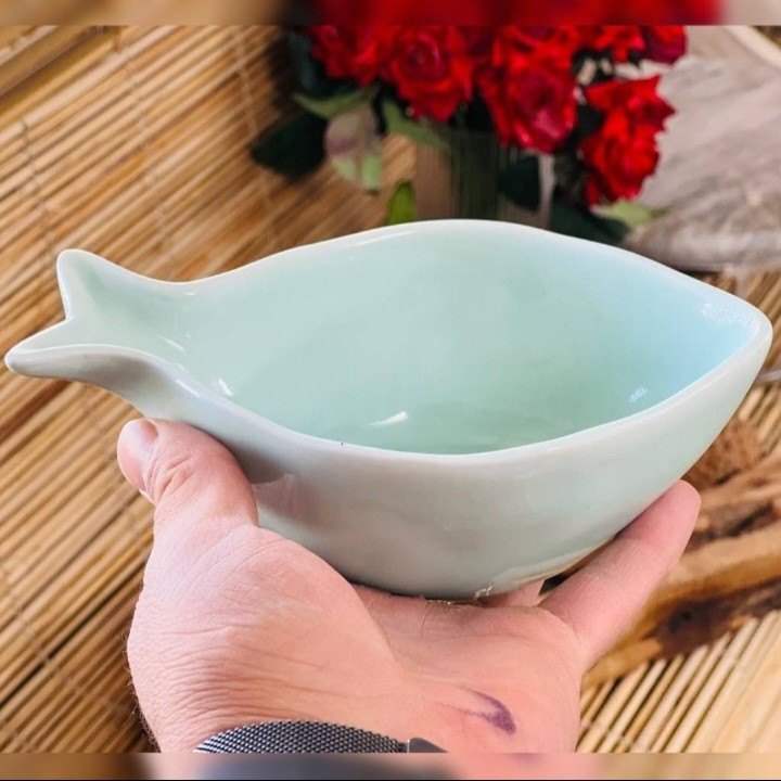 کاسه سرامیکی ماهی (ظرف سفالی) 17*11 سانتیمتر تزئینی مدل:new kanada0115358