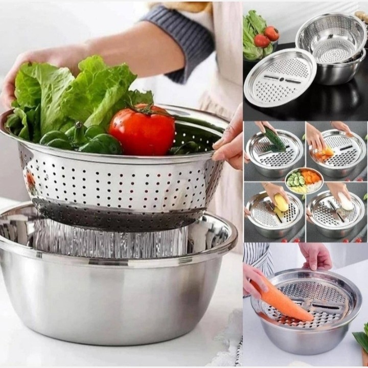 لگن آبکش رنده دار استیل سایز 26 (باشین) مدل:new kanada0115358
