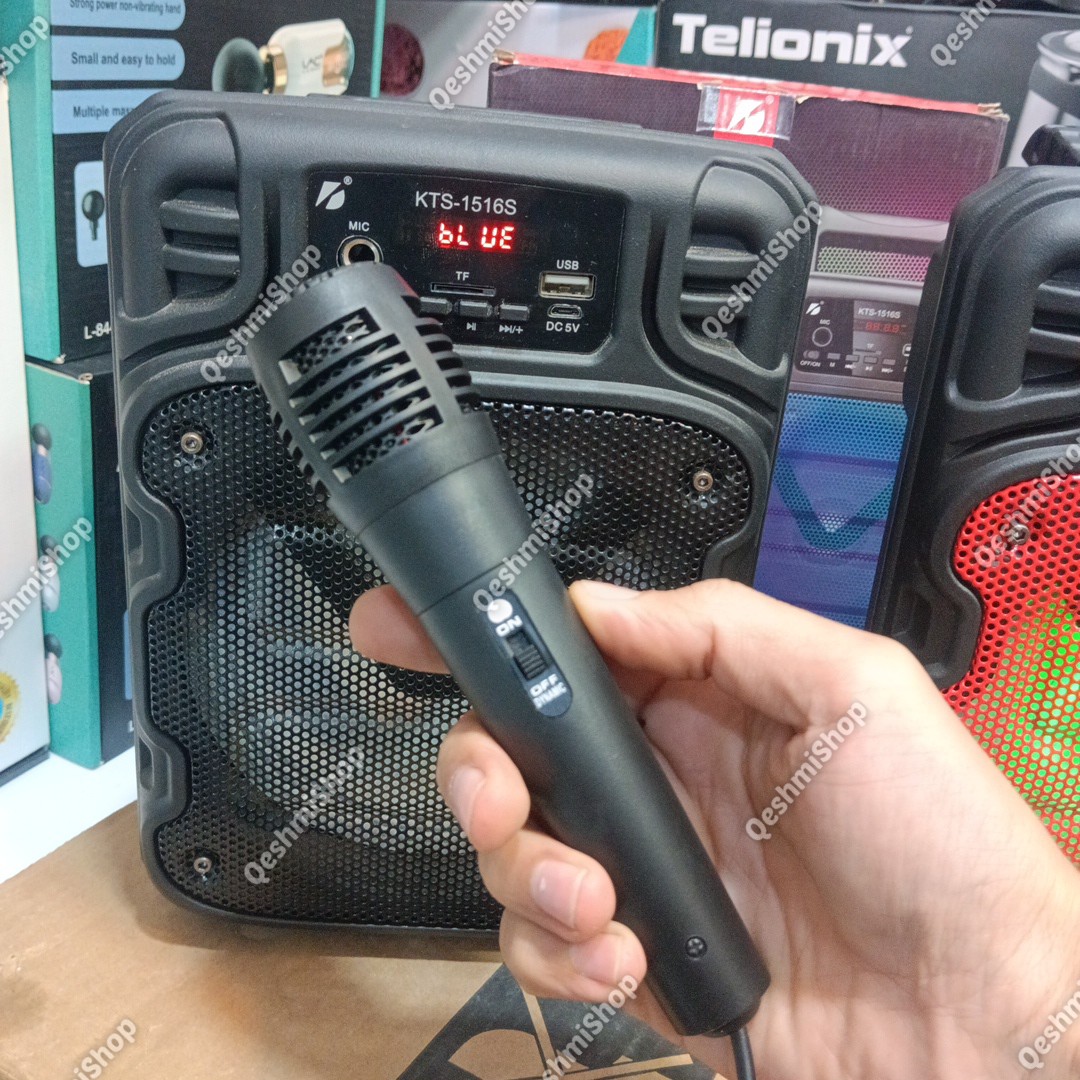اسپیکر شارژی بلوتوثی کارائوکه مدل KTS-1516S به همراه میکروفون اسپیکر قابل حمل 6.5 اینچ مدل:new kanada0115345