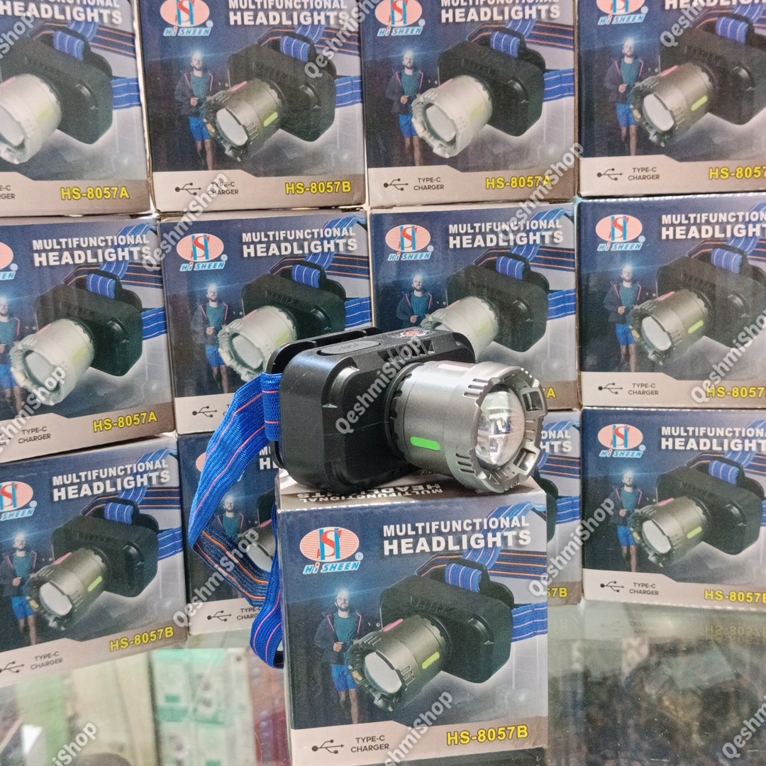 چراغ قوه پیشانی شارژی Hi Sheen مدل HS-8057A هدلایت چندکاره با پورت Type-C مدل:new kanada0115345