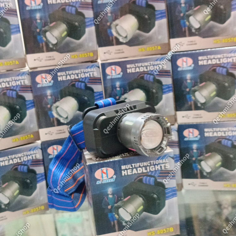 چراغ قوه پیشانی شارژی Hi Sheen مدل HS-8057A هدلایت چندکاره با پورت Type-C مدل:new kanada0115345