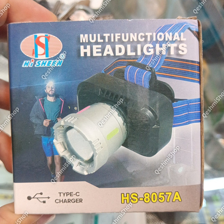 چراغ قوه پیشانی شارژی Hi Sheen مدل HS-8057A هدلایت چندکاره با پورت Type-C مدل:new kanada0115345