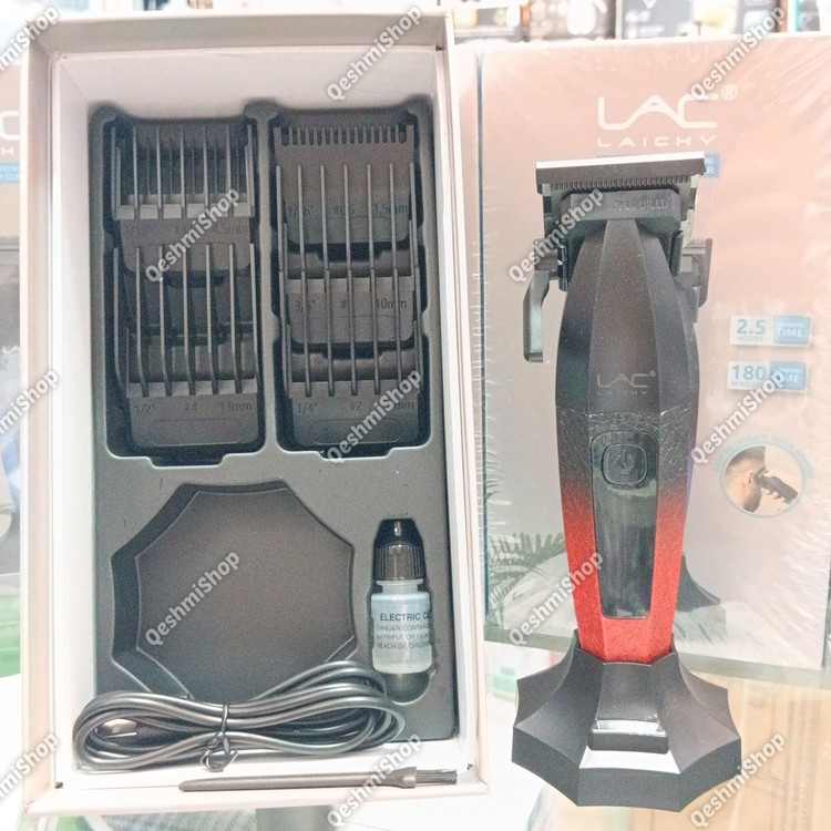ماشین اصلاح کلیپر حرفه ای LAC Laichy مدل L-959 نمایشگر LCD شارژ Type-C و استند شارژ مدل:new kanada0115332