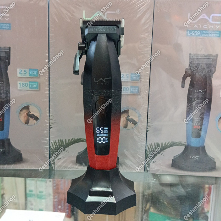 ماشین اصلاح کلیپر حرفه ای LAC Laichy مدل L-959 نمایشگر LCD شارژ Type-C و استند شارژ مدل:new kanada0115332