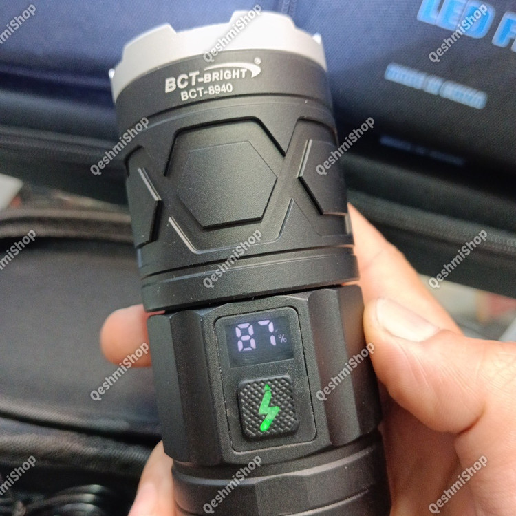 چراغ قوه پلیسی پرقدرت شارژی BCT-BRIGHT مدل BCT-8940 با نمایشگر دیجیتال درصد شارژ مدل:new kanada0115332