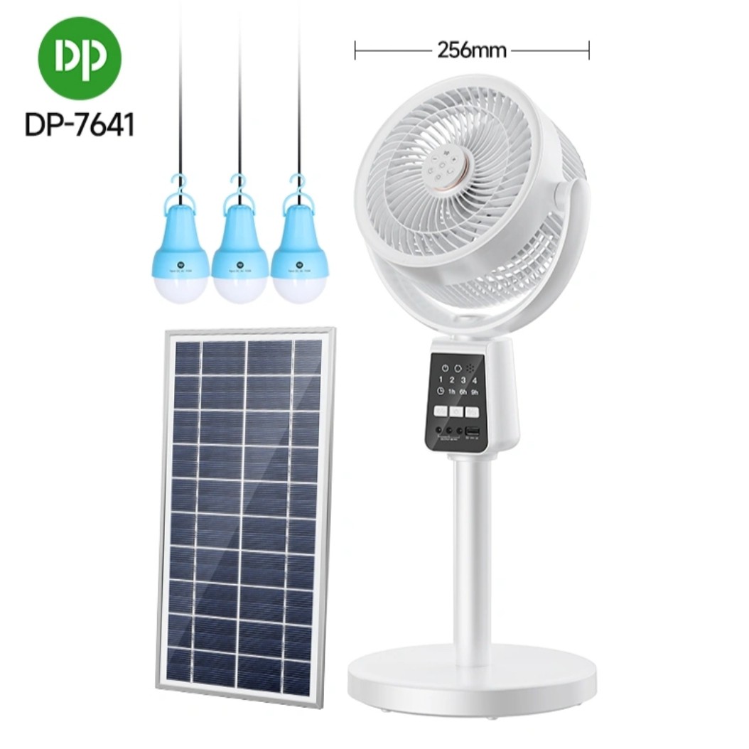 پنکه شارژی DP با پنل شارژ خورشیدی Duration Power مدل DP-7641   مدل:new kanada0115332
