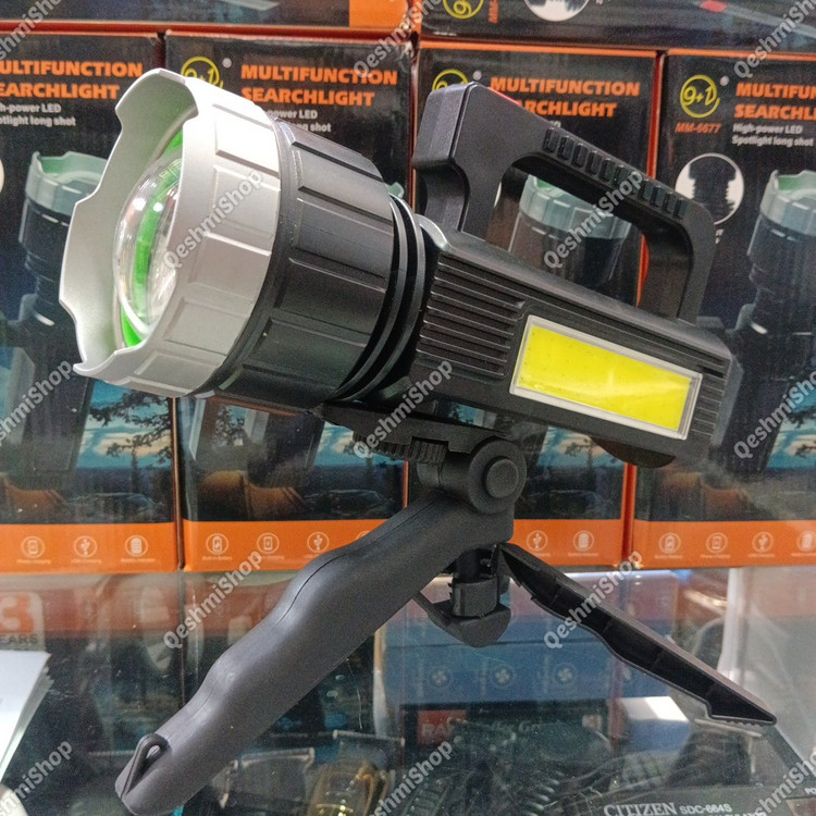 چراغ قوه شارژی چند منظوره Searchlight مدل MM-6677 زوم دار و دارای پنل خورشیدی مدل:new kanada0115332