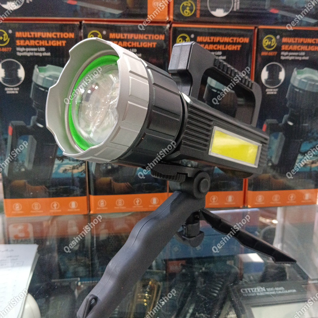 چراغ قوه شارژی چند منظوره Searchlight مدل MM-6677 زوم دار و دارای پنل خورشیدی  مدل:new kanada0115332