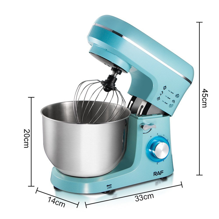 همزن کاسه دار 7 لیتر راف مدل R.6671LB همراه با قلاب خمیر زن و همزن و کوبنده مدل:new kanada0115332