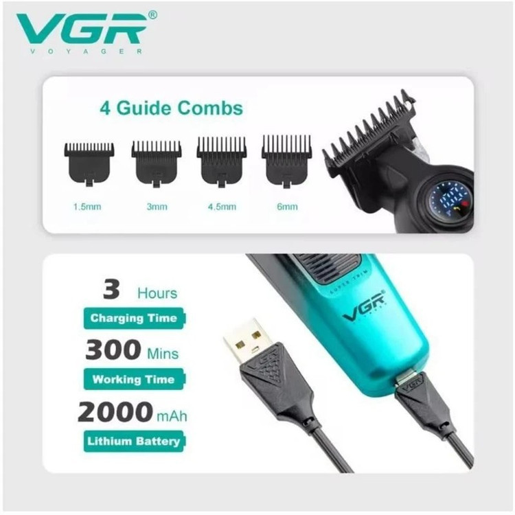 ست ماشین اصلاح وی جی آر مدل V-196 و V-996 ست دوتایی حجم زن و خط زن مدل:new kanada0115332
