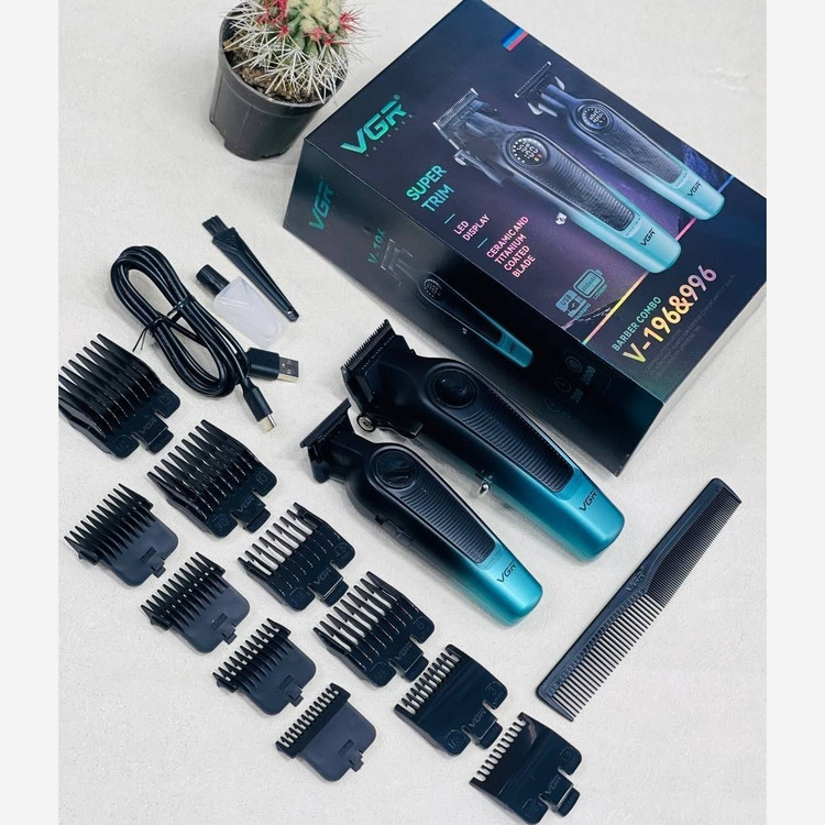 ست ماشین اصلاح وی جی آر مدل V-196 و V-996 ست دوتایی حجم زن و خط زن مدل:new kanada0115332