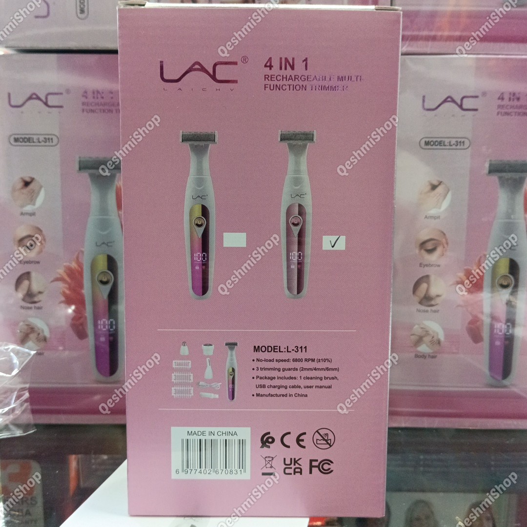 ماشین اصلاح زنانه (موزن) چندکاره LAC L-311 صورت و بدن شارژی مدل:new kanada0115332