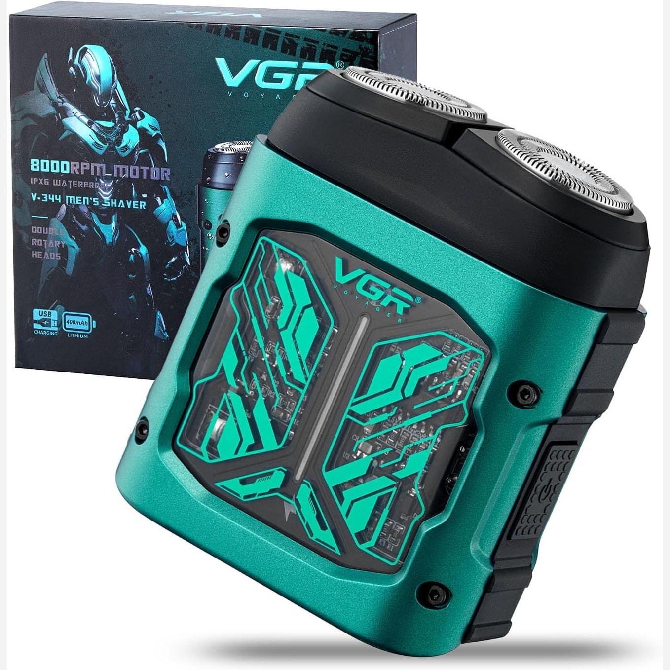 ریش تراش VGR مدل V-344 اصلاح دقیق با موتور 8000RPM و شارژ سریع Type C مدل:new kanada0115332