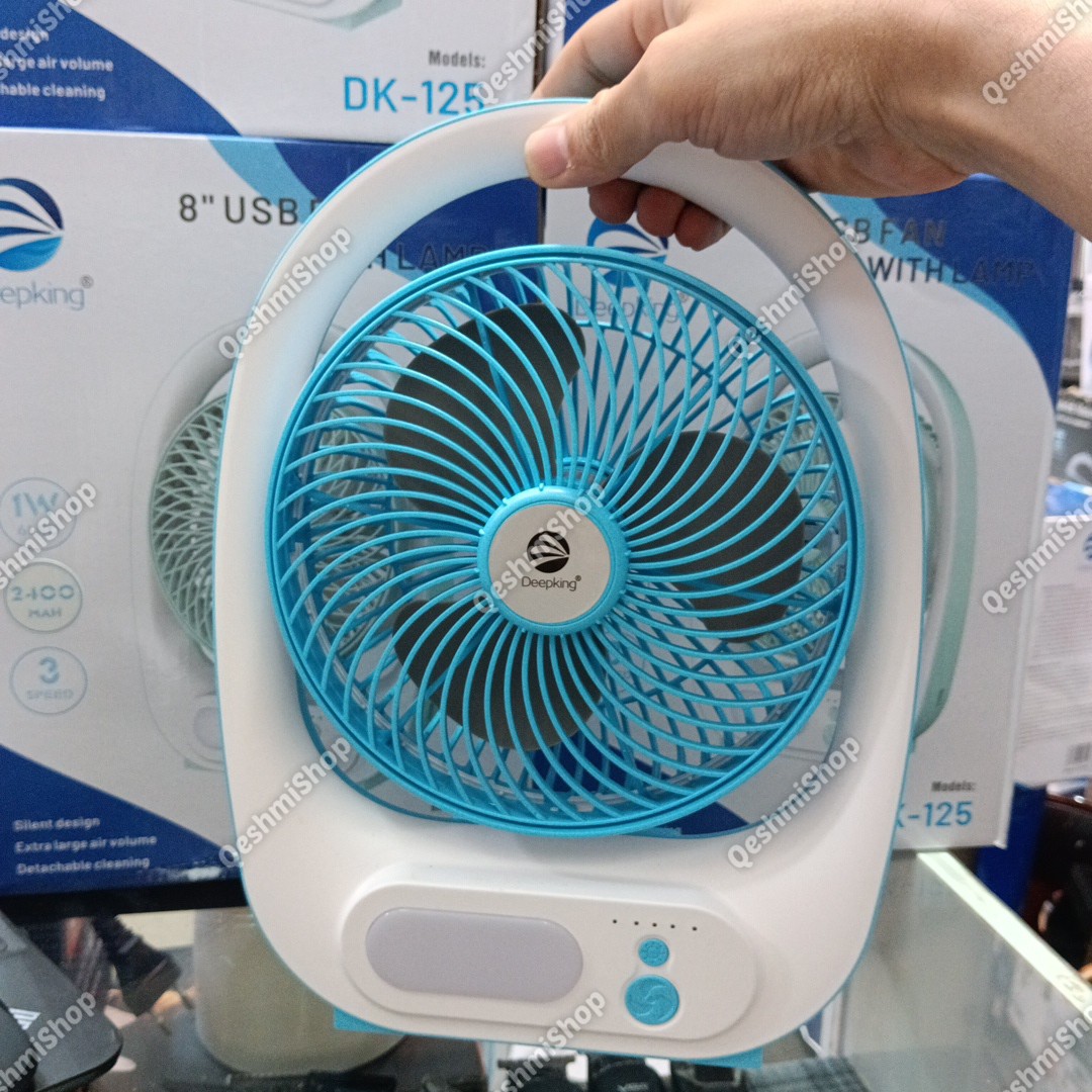 پنکه رومیزی شارژی دیپکینگ چراغ دار مدل Deepking DK-125 مدل:new kanada011521