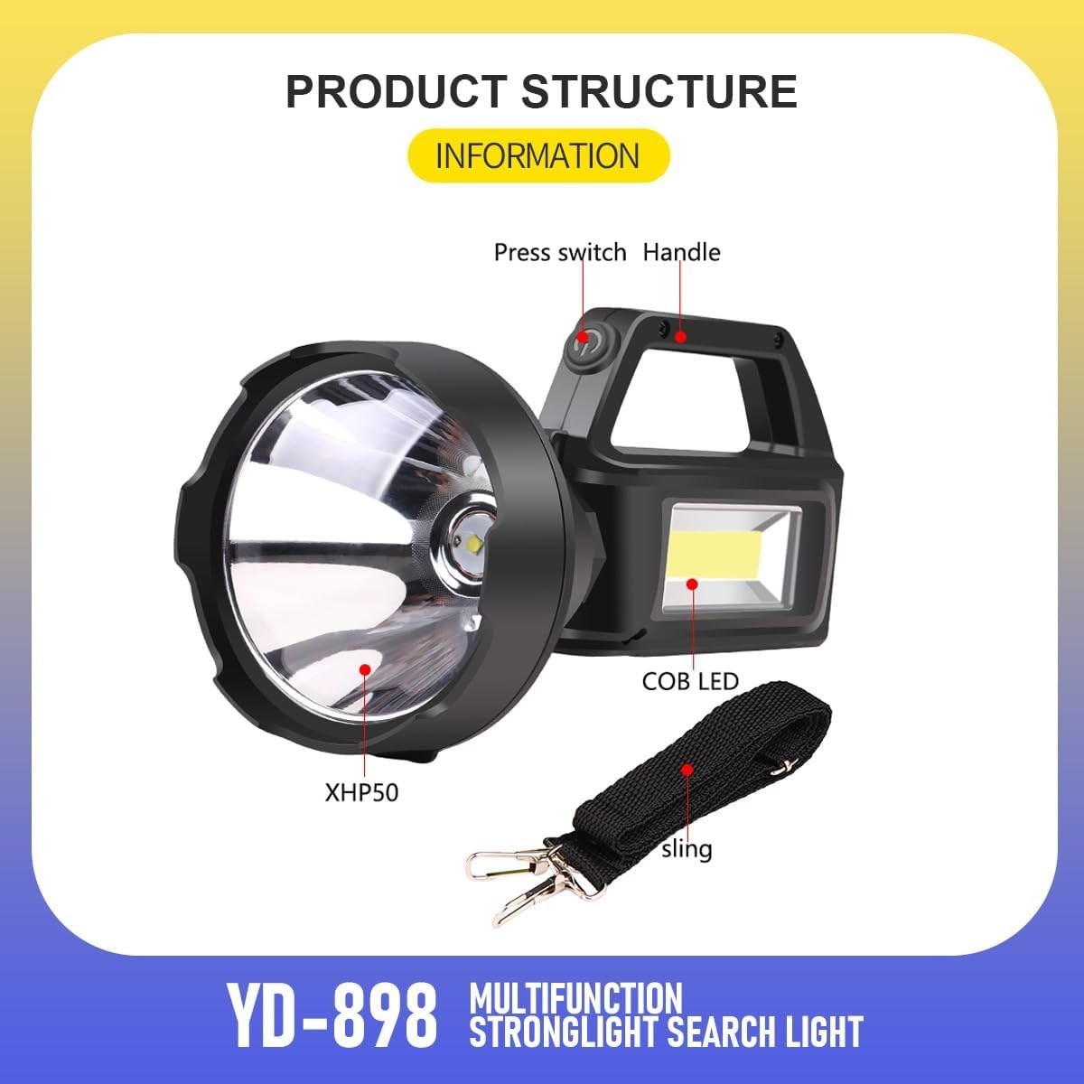 چراغ دستی شارژی مدل YD-898 مدل:new kanada011521