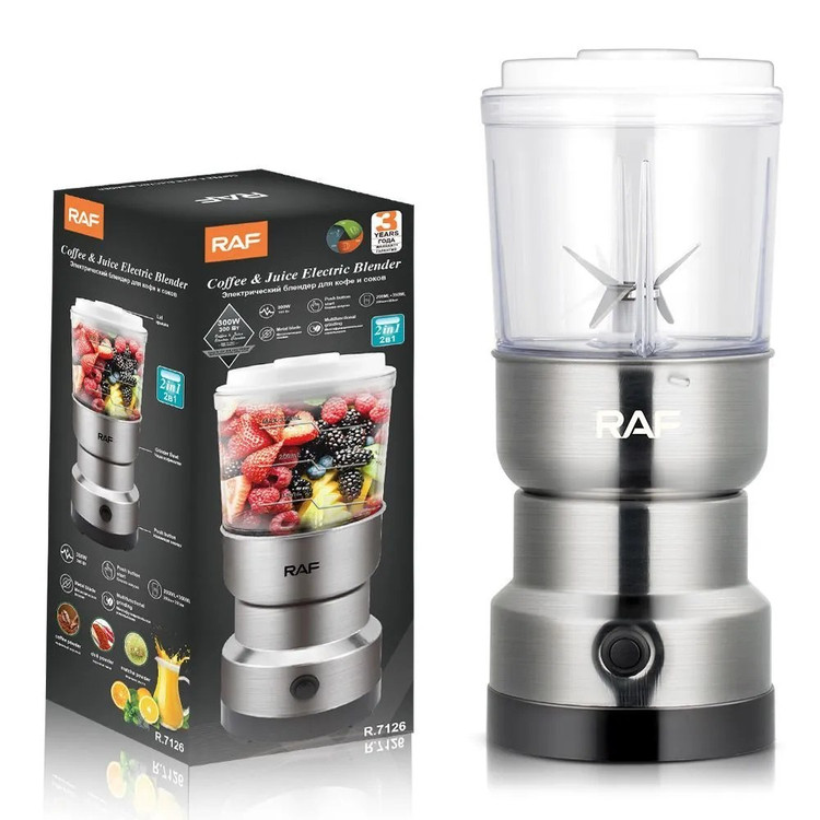 آسیاب تر و خشک 2 در 1 راف مدل RAF R.7126 مینی مخلوط کن و آسیاب ادویه 300 وات مدل:new kanada011511