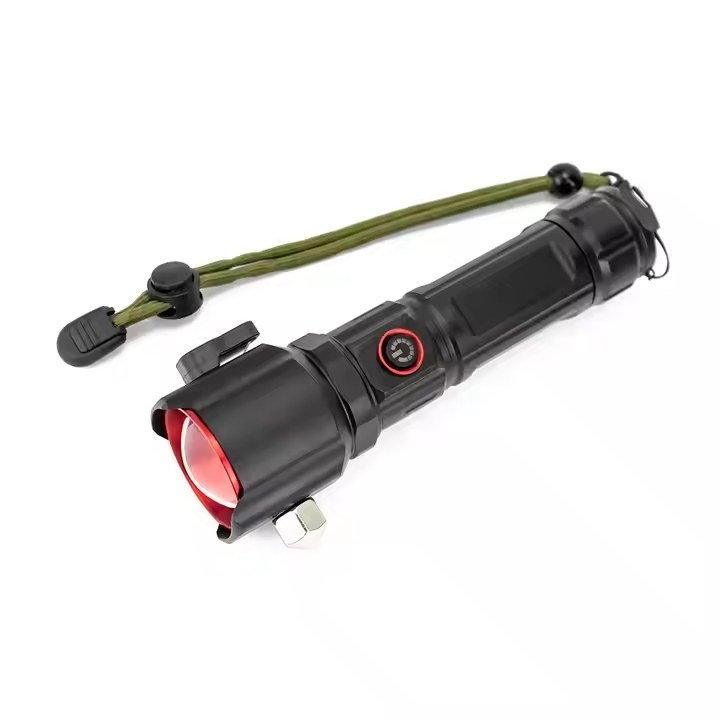چراغ قوه پرقدرت چندمنظوره مدل BCT-BRIGHT BCT-8914 با چکش ایمنی، کاتر، نور COB، بزرگنمایی، ضد آب، ساخته شده از آلومینیوم مدل:new kanada011511