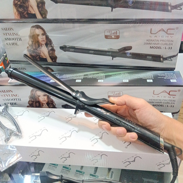 فر کننده مو لایچی میله بلند مدل KERATIN PROTEIN 25MM HAIR CURLER LAICHY L-33 مدل:new kanada011511