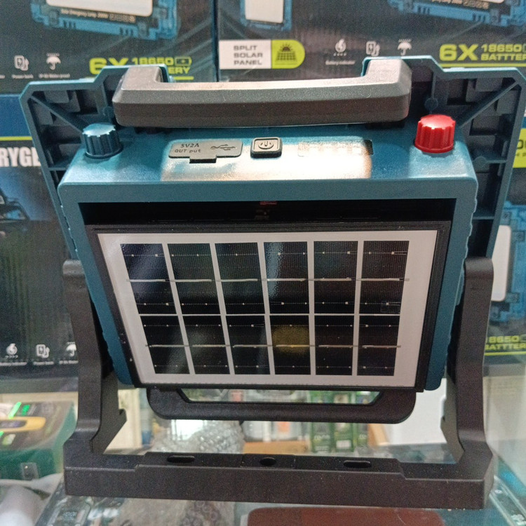 چراغ پروژکتور 200 وات سیار شارژی با پنل خورشیدی قابل جدا شدن مدل W8110-1 مدل:new kanada011511