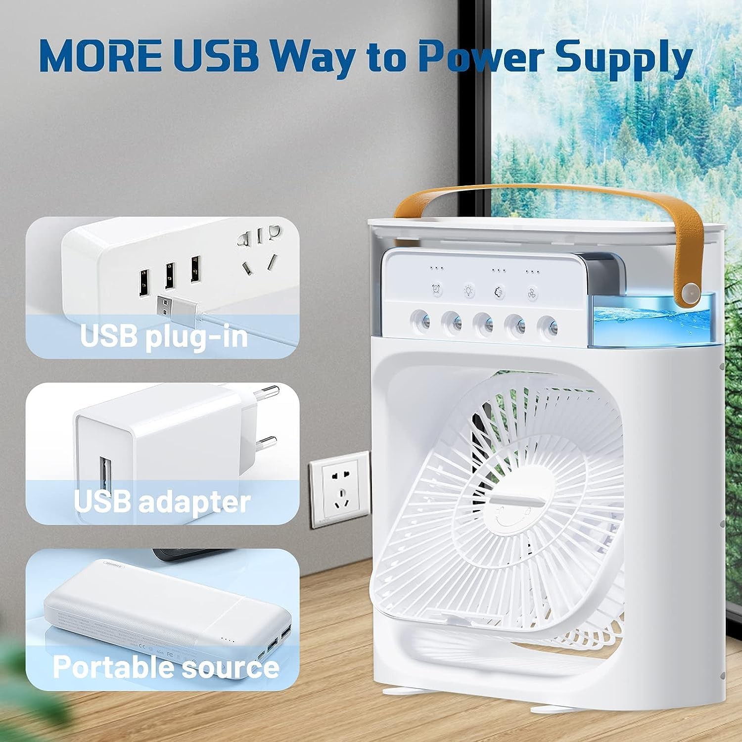 پنکه مه پاش رطوبت ساز قابل حمل AIR COOLER FAN مدل:new kanada01419