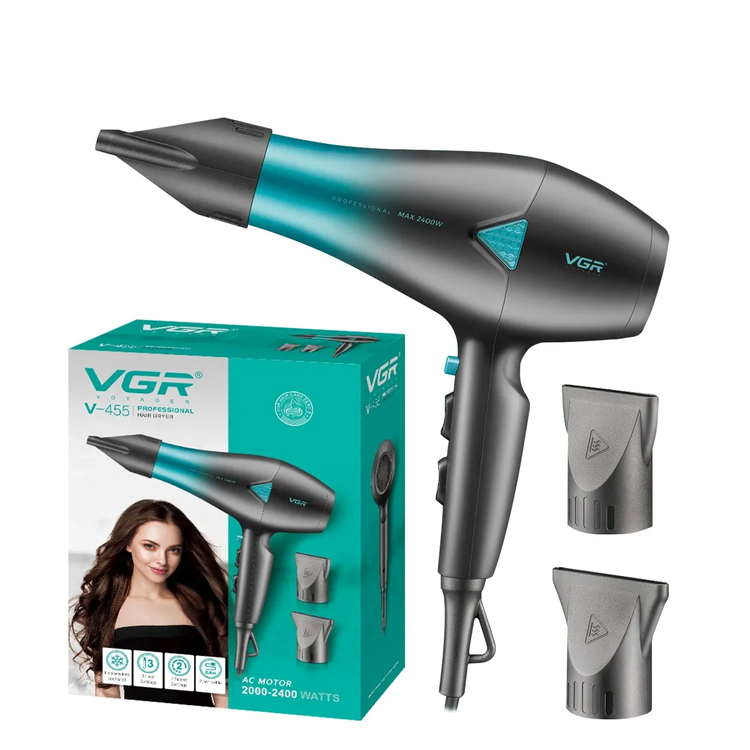 سشوار وی جی آر VGR مدل V-455 ا VGR Proffessional Hair Dryer V-455 Model مدل:new kanada01419