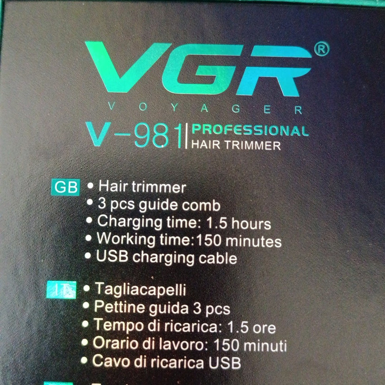 ماشین اصلاح موی صورت VGR مدل V-981 خط زن وی جی آر VGR V-981 مدل:new kanada01419