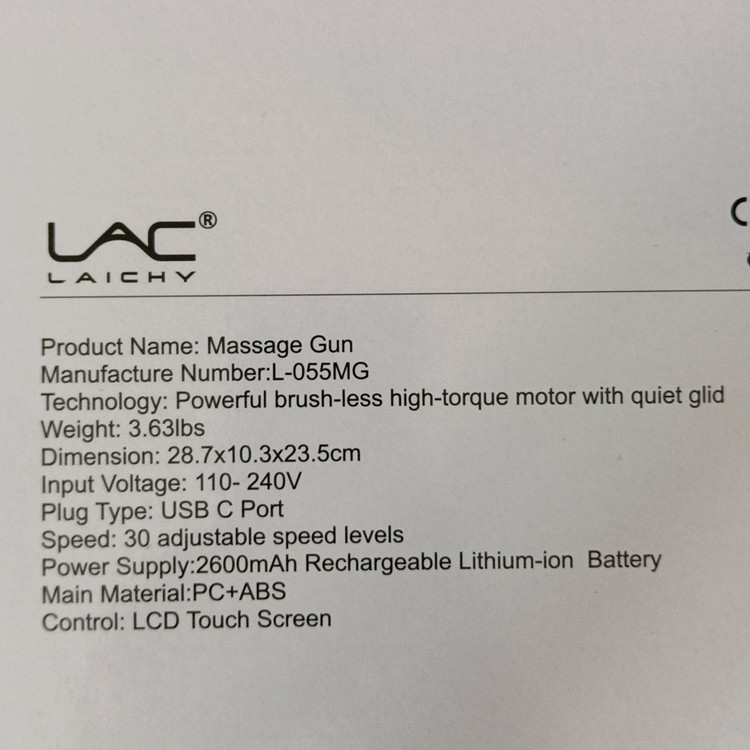 ماساژور باشگاهی مدل LAC LAICHY L-055MG ماساژور حرفه ای 12 سرعته صفحه لمسی لایچی مدل:new kanada01419