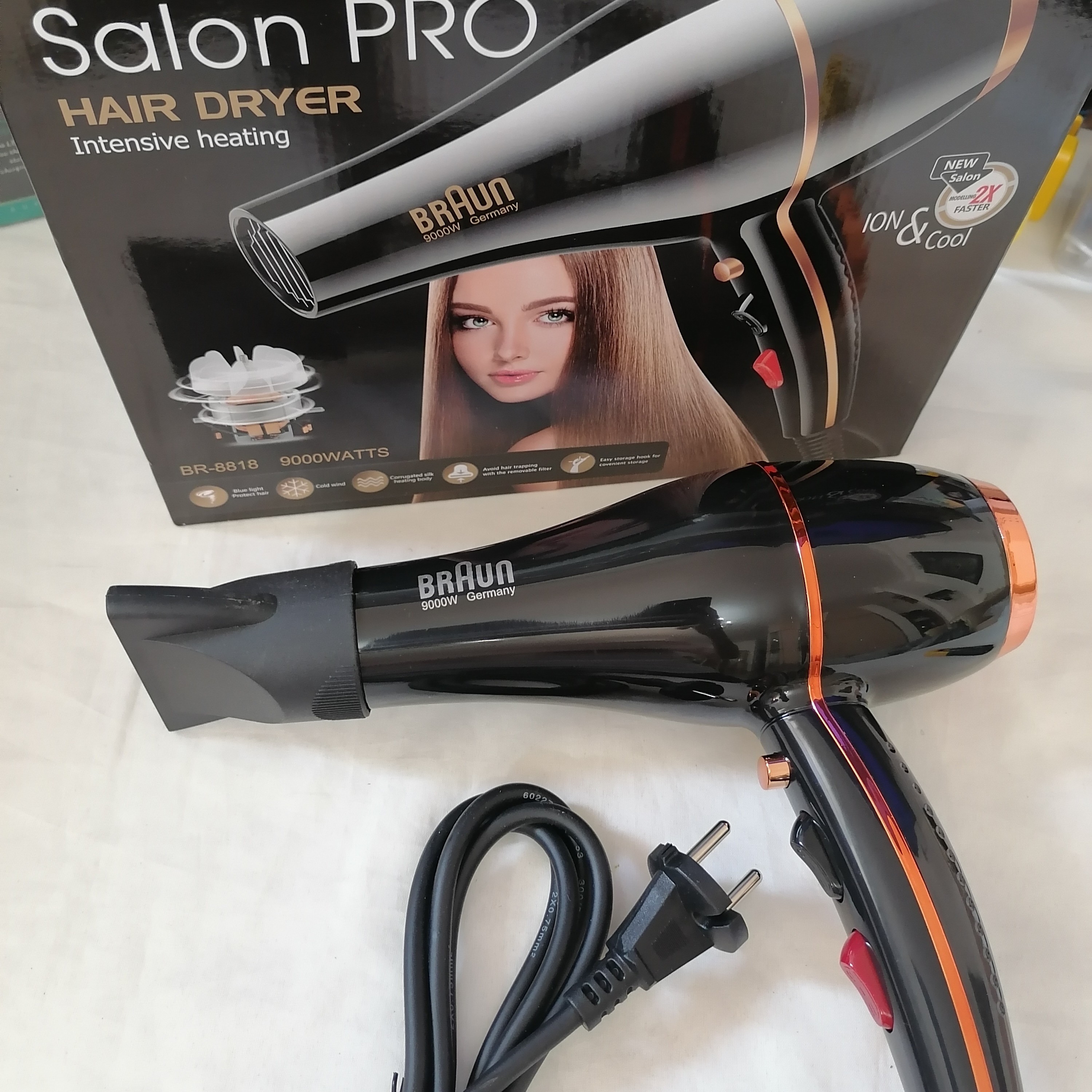 سشوار براون مدل Braun salon pro br 8818 مدل:new kanada01419
