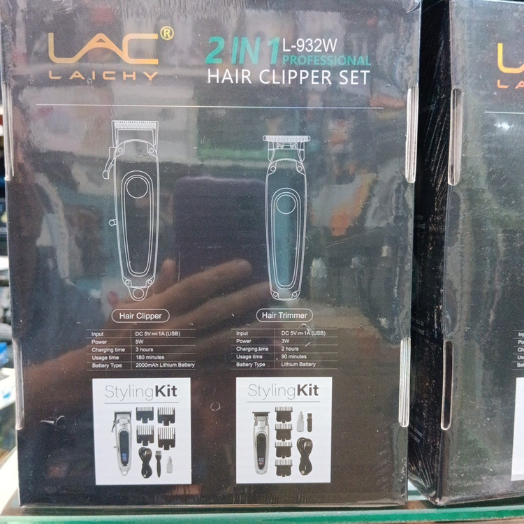 ست ماشین اصلاح و تریمر سر و صورت لایچی Lac Laichy مدل L-932W مدل:new kanada01418