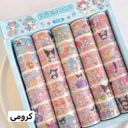 چسب واشی شاین کرومی ملودی سینامورول کیوت رولی دارای 100 استیکر جذاب و مات لوازم التحریر کیوت  مدل:new kanada01417