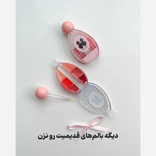 لاک لب برق لب شیشه ای کریستالی خیس پاپیونی پالت 6 رنگ بالم لب خیس کره ای خوشبو نرم کننده و آبرسان لبها مدل:new kanada01415