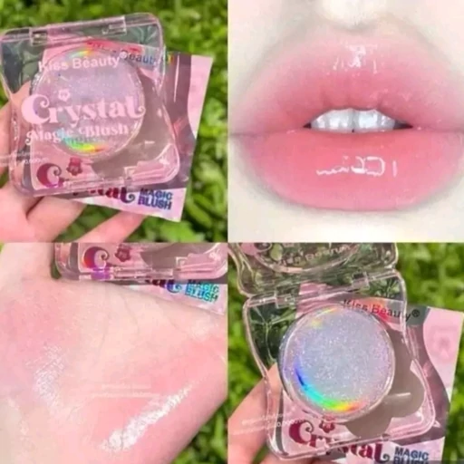تینت کریستالی شفاف لب گونه چشم تینت جامد چرب کره ای  بافت سبک پینترستی نچرال تینت کیوت فانتزی رژ گونه   مدل:new kanada01414