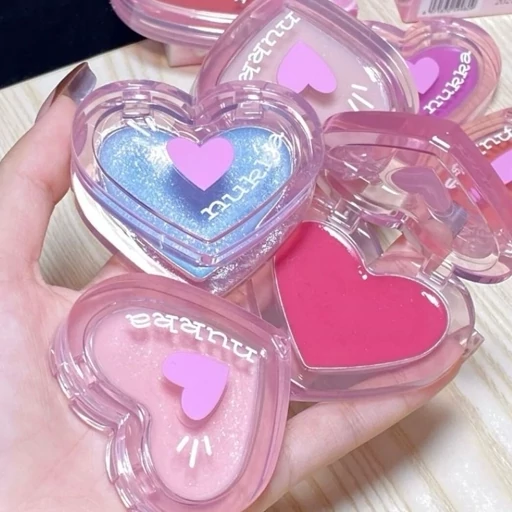 رژگونه پینترستی قلبی و رژ لب حرارتی جادویی شاداب کننده لب ها و گونه ها فانتزی کیوت دخترانه  مدل:new kanada01414
