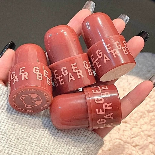 رژ ژله ای خیس کره ای اورجینال بلوطی تدی خرسی آبرسال لب نرم کننده لبها بالم لب بلوط فانتزی کیوت پینترستی گوگولیمدل:new kanada01412