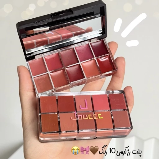 پالت رژ لب کرمی پینترستی مایع خیس بدون سرب پیگمنت عالی رنگدهی بالا و غلیظ همراه براش و آینه فانتزی کیوت دخترانه مدل:new kanada01412