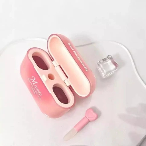 رژ لب ایرپادی فانتزی کیوت دخترانه همراه براش قلبی رژ خیس شیشه ای کره ای و رژ مات مخملی خمیری فانتزی کیوت پینترستی مدل:new kanada01412