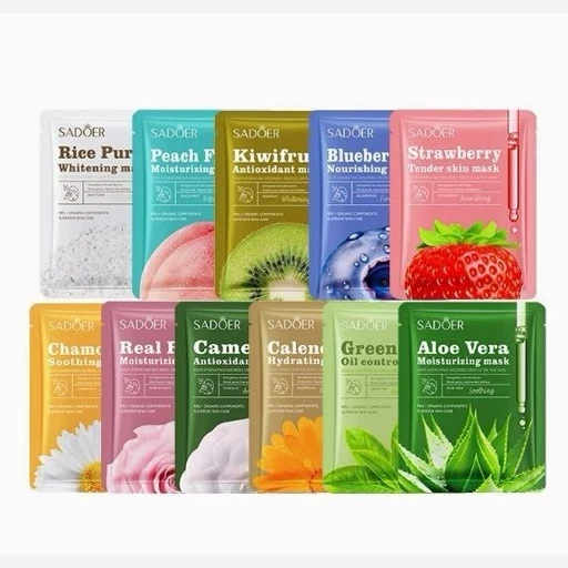 ماسک ورقه ای توت فرنگی صورتی کیوت روشن کننده آبرسان پوست لایه بردار ضدلک ضدجوش مرطوب و نرم کننده پوست صورت مدل:new kanada01319