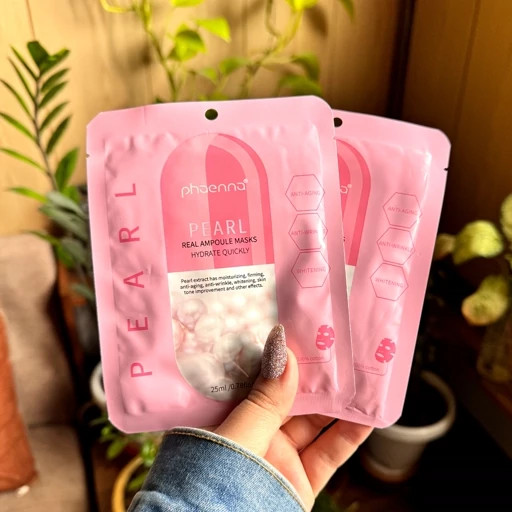 ماسک ورقه ای مرواریدی روشن کننده شاداب کننده پوست جوانساز لایه بردار پوست صورت سفید کننده ضد لک ضد جوش مدل:new kanada01319