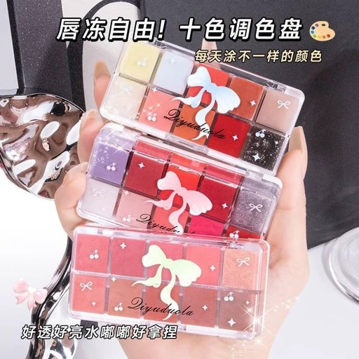 پالت رنگی بالم لب خیس کره ای برق لب کیوت فانتزی پاپیونی پرنسسی پینترستی نرم کننده آبرسان شفاف کننده شاداب کننده لبها مدل:new kanada01318