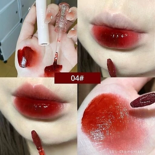 تینت لب شیشه ای خرس تدی پینترستی فانتزی کیوت براق شاداب کننده لب ها و گونه تینت کره ای کریستالی  مدل:new kanada01318