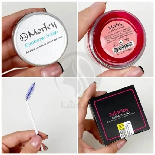 صابون ابرو ژلی لیفت ابرو مورلی کاسه ای کاملا بی رنگ بدون سفیدک زدن همراه فرچه حالت دهنده عالی مدل:new kanada01318