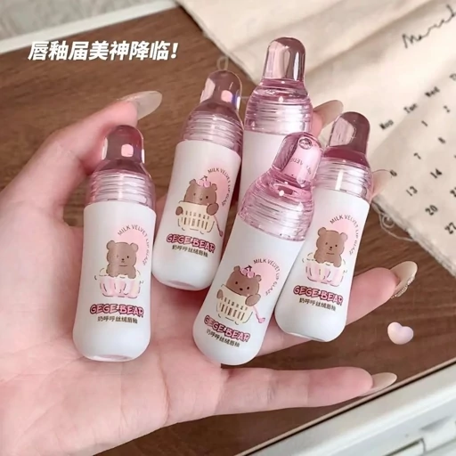 رژ لب مایع مات مخملی خمیری سبک نچرال شیشه شیر پستونکی خرس تدی کیوت فانتزی پینترستی گوگولی طرح بستنی مناسب کادو هدیه  مدل:new kanada01318