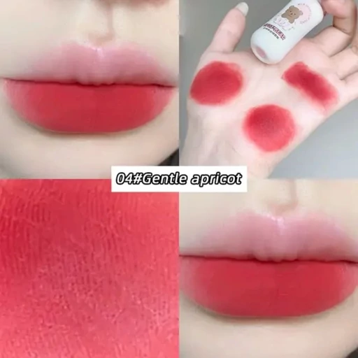 رژ لب مایع مات مخملی خمیری سبک نچرال شیشه شیر پستونکی خرس تدی کیوت فانتزی پینترستی گوگولی طرح بستنی مناسب کادو هدیه مدل:new kanada01318